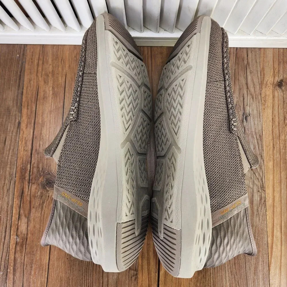 Skechers Parson Ralven Hands Free Slip-Ins Mens Sz 11 Taupe Moc Toe Shoes 204804
